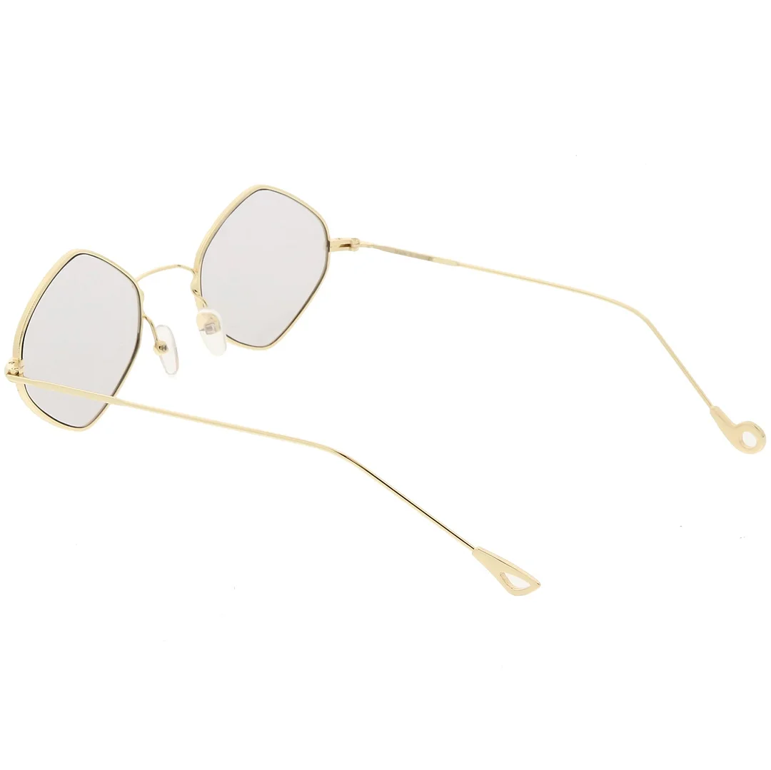 Premium Small Metal Diamond glasses Ultra Slim Arms Color Tinted Flat Lens 51mm