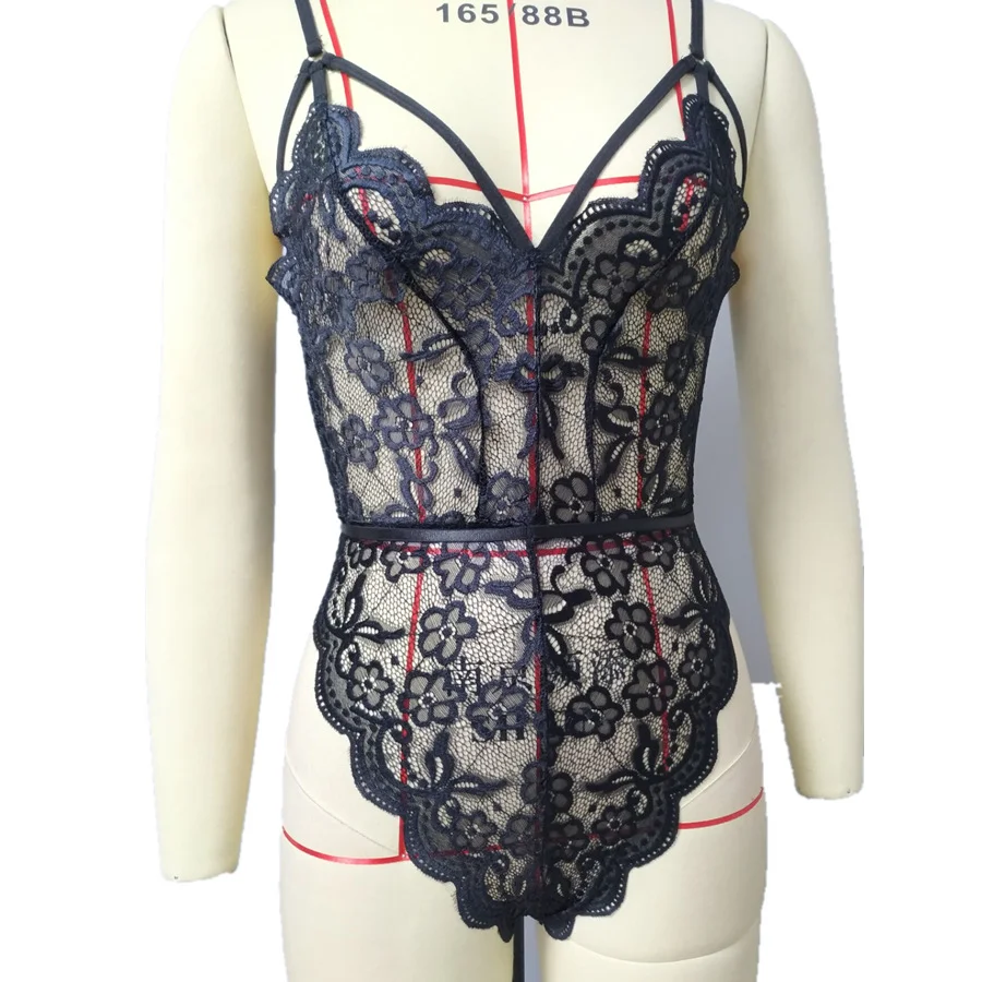 Uveng Thin Lace Lingerie Sexy Tight Bodywear Lady Home Clothes Pajamas