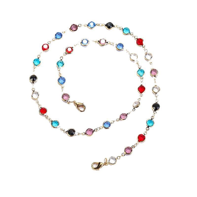 Casual Minimalist Geometric Crystal Unisex Glasses Chain