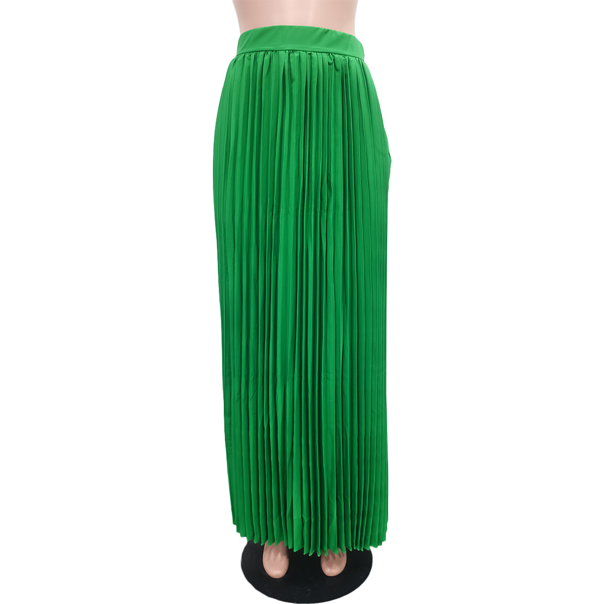 Wholesale High Waist Solid Color Ankle-Length Pleated Skirts Online