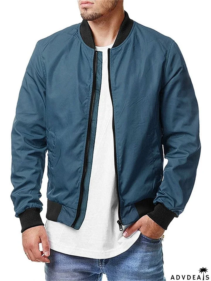 Men's Fashion Zip Up Jackets for Spring Autumn