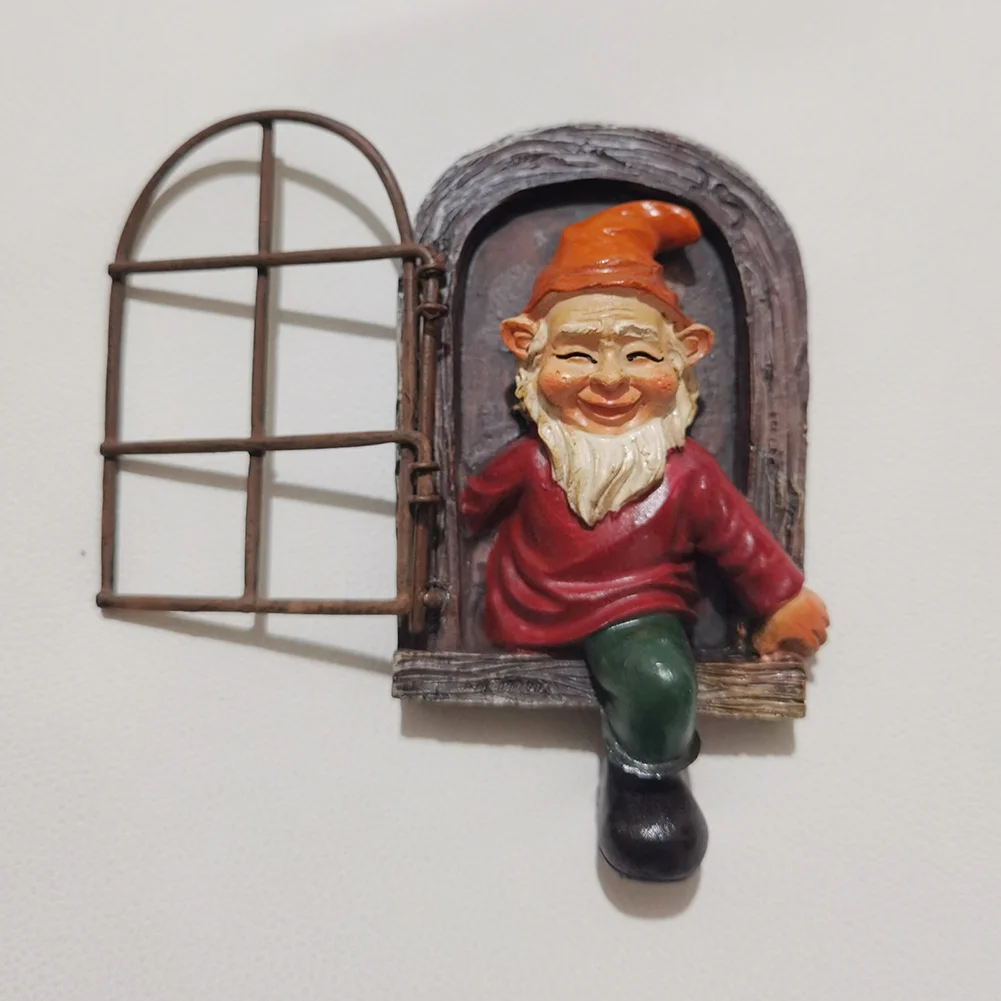 Garden Dwarf Out The Door Statue Outdoor Resin Gnome Landscape Sculpture