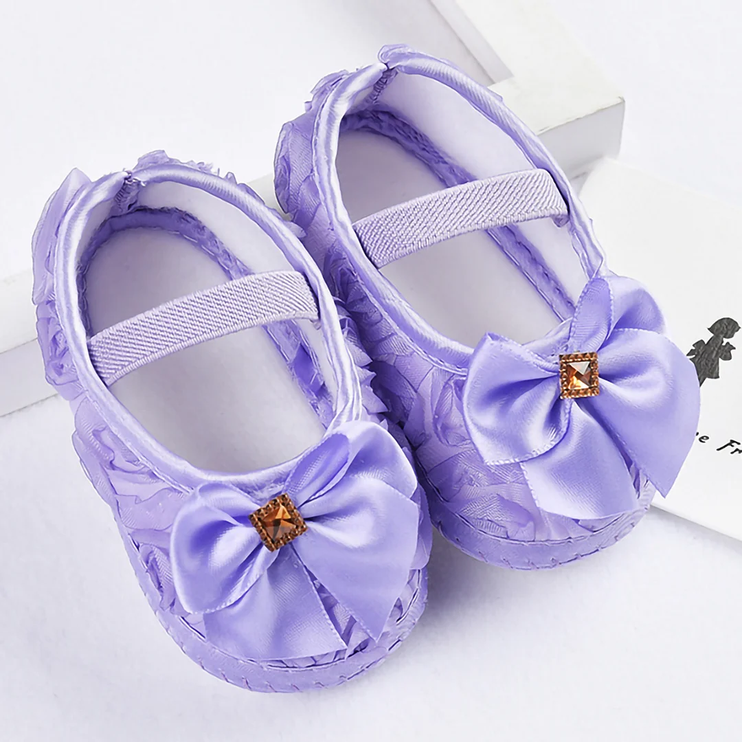 Letclo™ 2021 Baby Girl First Walkers Lace Floral Bow Princess Infant Toddler Baby Shoes letclo Letclo