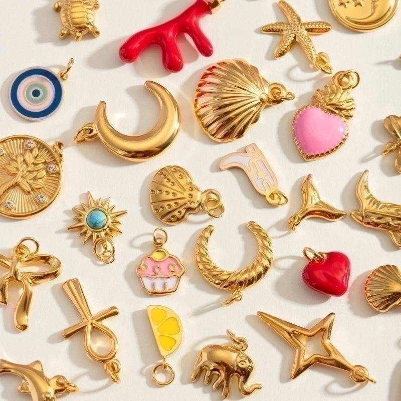 3 Pieces 304 Stainless Steel Letter Fruit Pendant