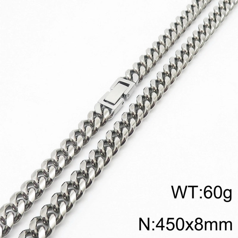 Minimalist Solid Color Titanium Steel Chain Men’s Necklace