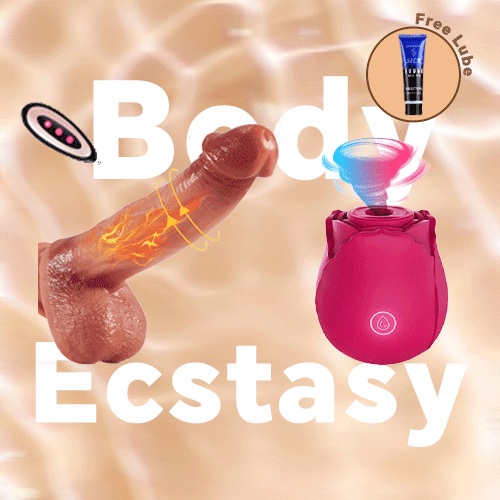 【With Free Lube】Thrusting Medical Silicone Dildo & Rose Suction Toy Duo for Ultimate Full-Body Pleasure By Rose Toy