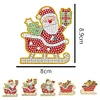 (US Only)5pcs Xmas Theme 2D Flat DIY Hanging Diamond Art Kits Home Wall Decoration Crafts