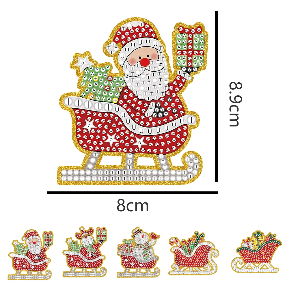 5pcs Diamond Painting Decoration Handmade for Children Christmas Gift(Double Sided)