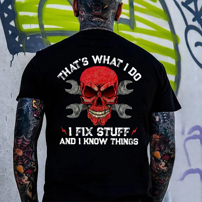 THAT'S WHAT I DO Skull Black Print T-Shirt