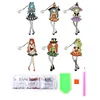 >SALE<6pcs Bookmark Diamond Dots with Crystal Little Witch Dot Drill Book Mark Cartoon