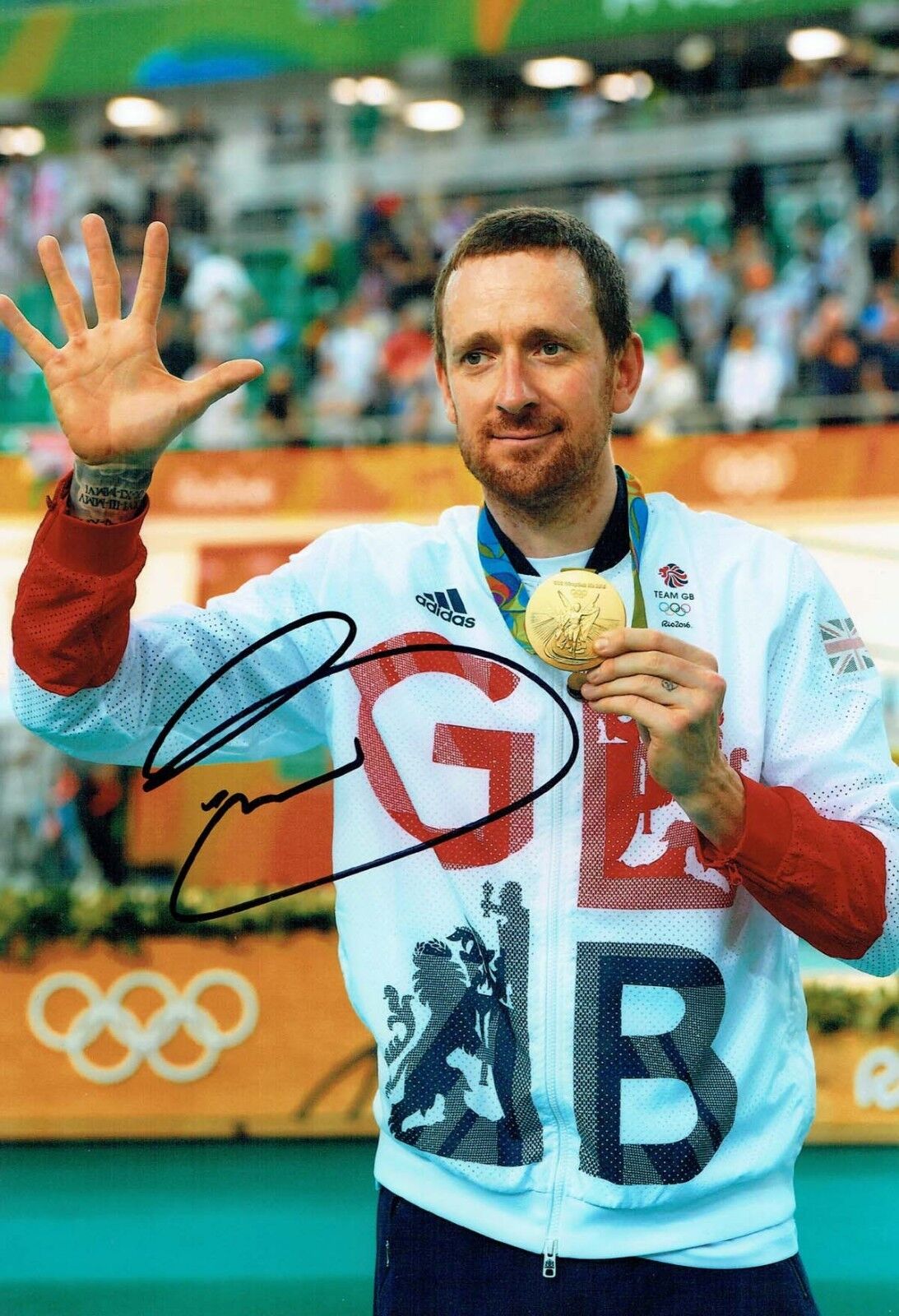 Bradley WIGGINS Signed Autograph 12x8 Olympic Gold Medal Winner Photo Poster painting AFTAL COA