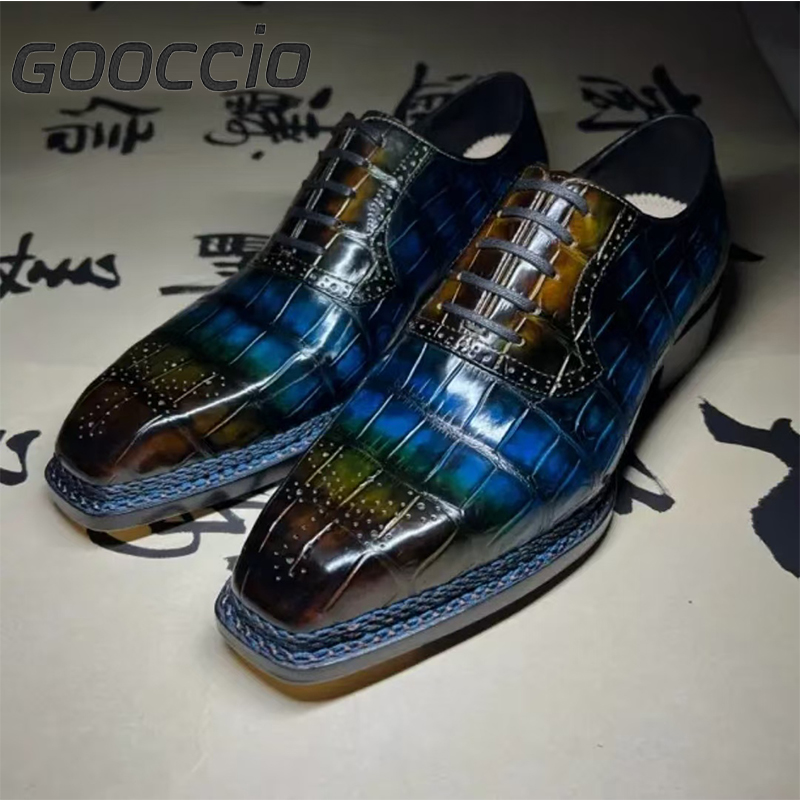 SL183 Crocodile Leather Dress Shoes/Oxford Shoes For Men GOOCCIO   
