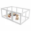 [US Local Warehouse] 12-Panel Clear Acrylic Indoor Dog Playpen 23.6 Inch-H Whelping Crate Kennel Cage Enclosure with Door Easy Assemble Pet Fence Transparent Pet Pen for Small Animals Bunny Rabbit Ferret