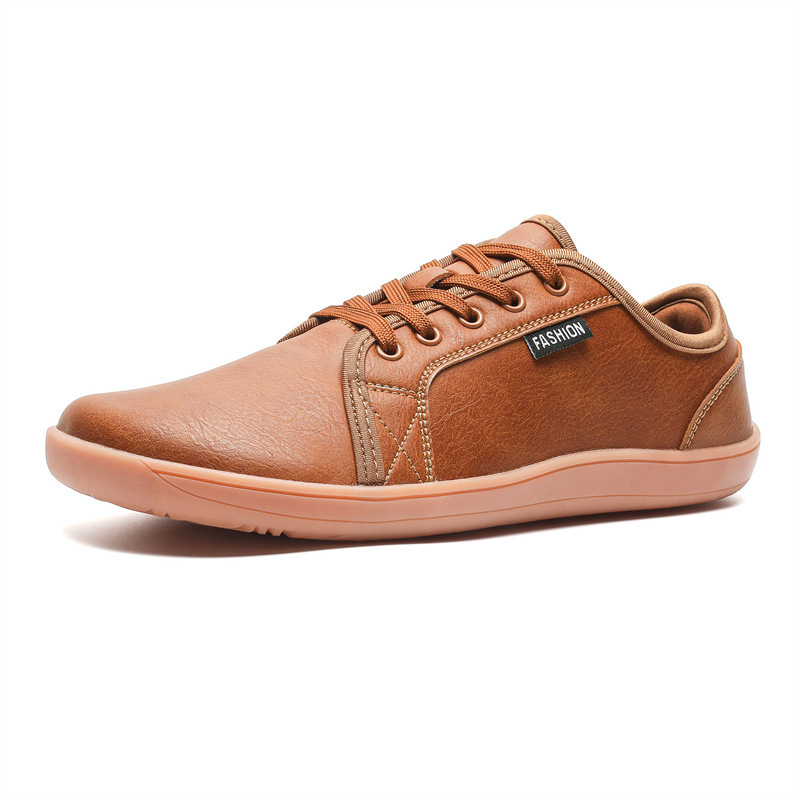 Arkget Shoes | Men's Leather Comfortable Lace-Up Sneakers Wide Toe Soft Barefoot Shoes