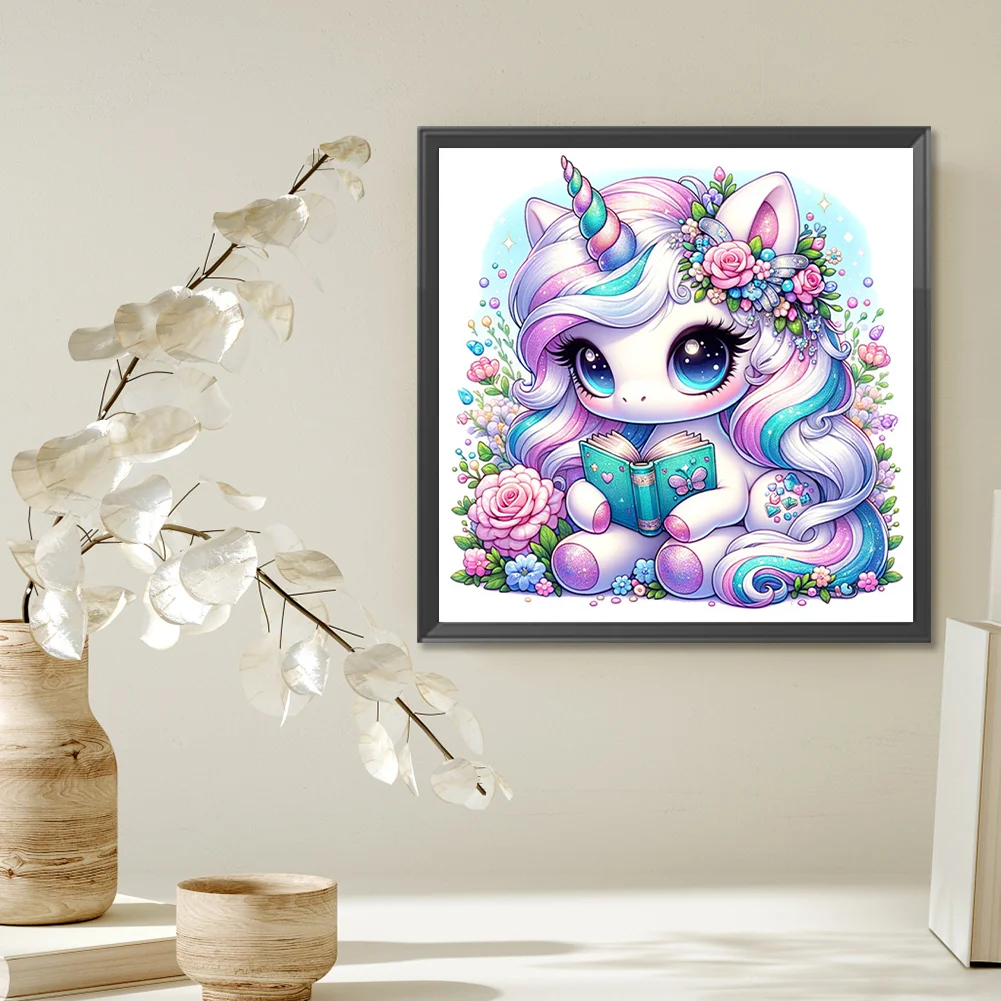 Diamond Painting - Full Square Drill - Read Unicorn(Canvas|35*35cm)