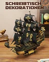Seahorse Sailboat 3D Wooden Puzzle Model, Retro Pirate Ship Handmade DIY Creative Desktop Ornament