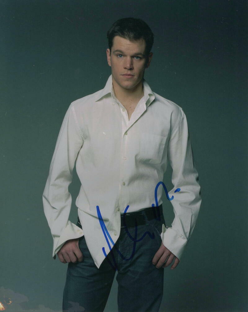 MATT DAMON SIGNED AUTOGRAPH 8X10 Photo Poster painting - SAVING PRIVATE RYAN, THE DEPARTED STAR