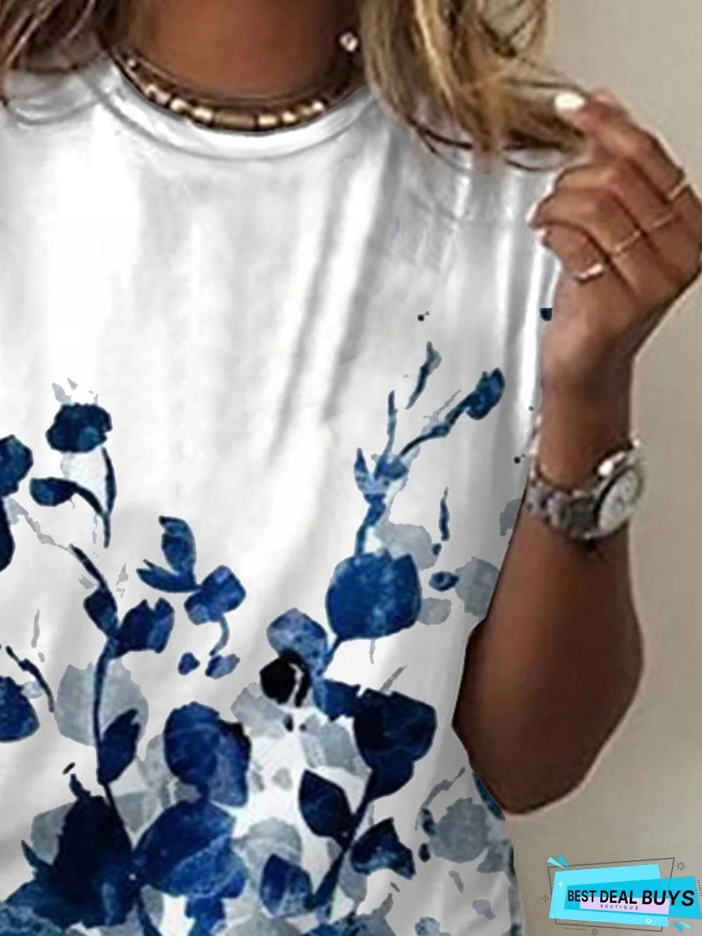 Casual Crew Neck Short Sleeve T-shirt