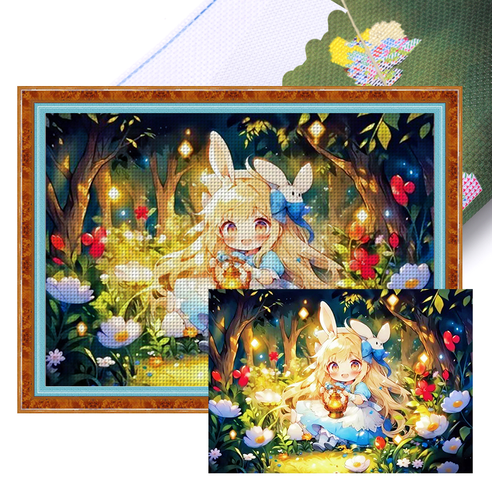 11CT 3 Strands Threads Printed Cross Stitch Kit - Disney Alice In