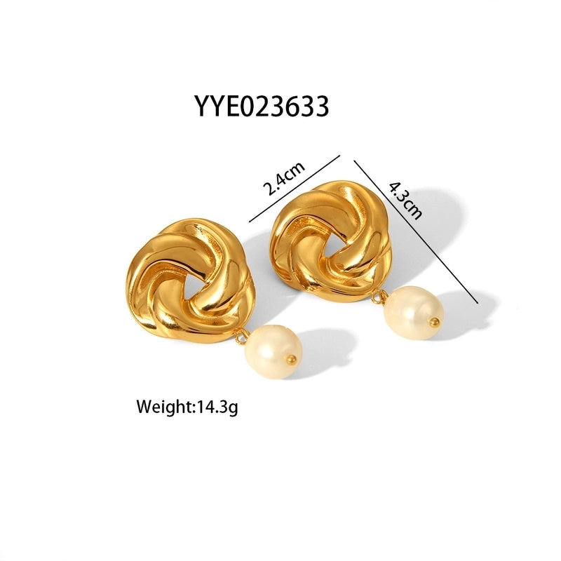 1 Set 201 Stainless Steel 304 Stainless Steel Freshwater Pearl Ion Plating (IP) Freshwater Pearl Jewelry Sets