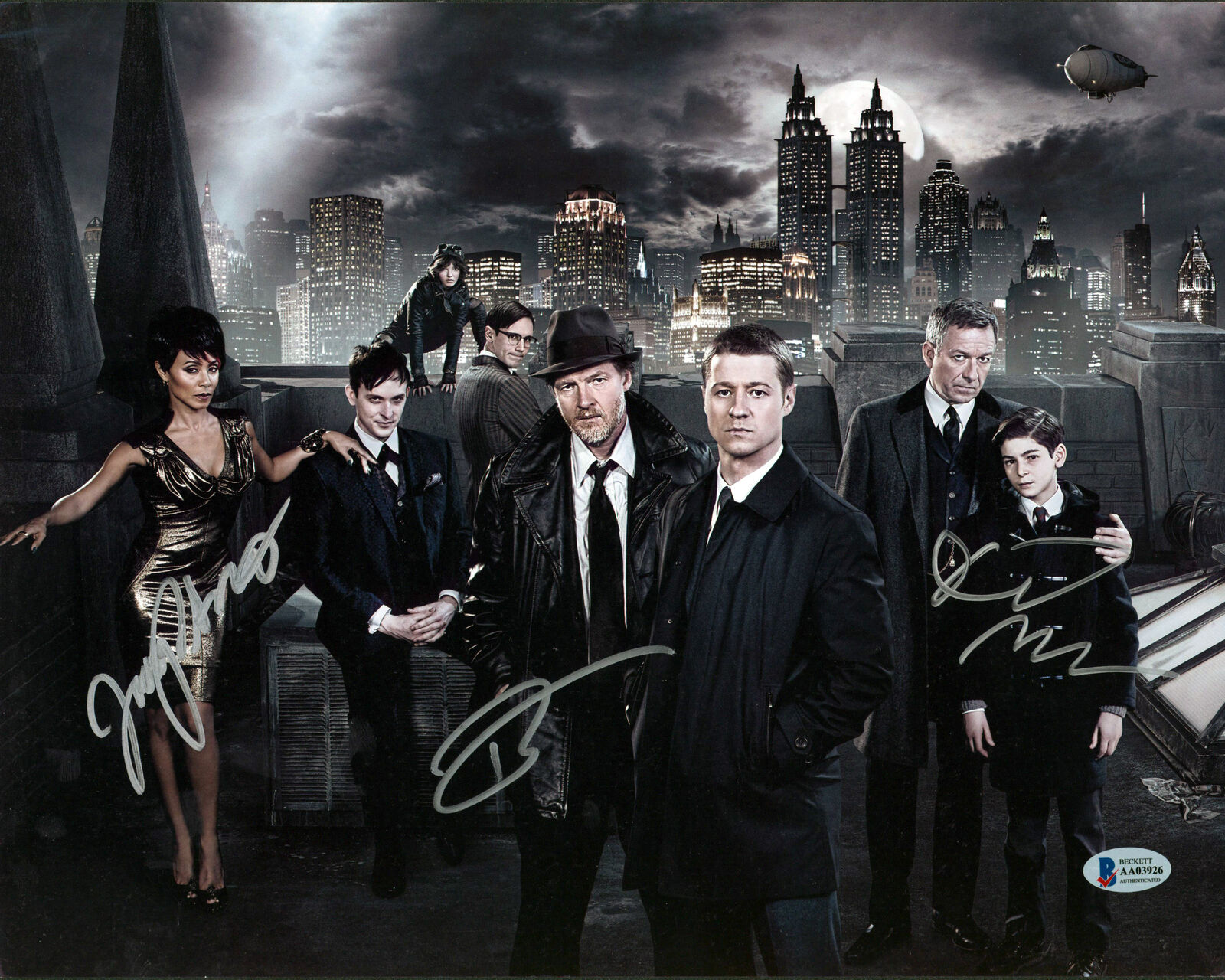 Gotham (3) Pinkett Smith, Mazouz & Logue Signed 11x14 Photo Poster painting BAS #AA03926