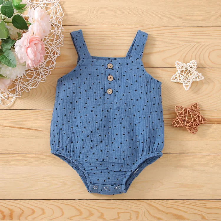 Baby Stars Bear Strap Newborn Bodysuit