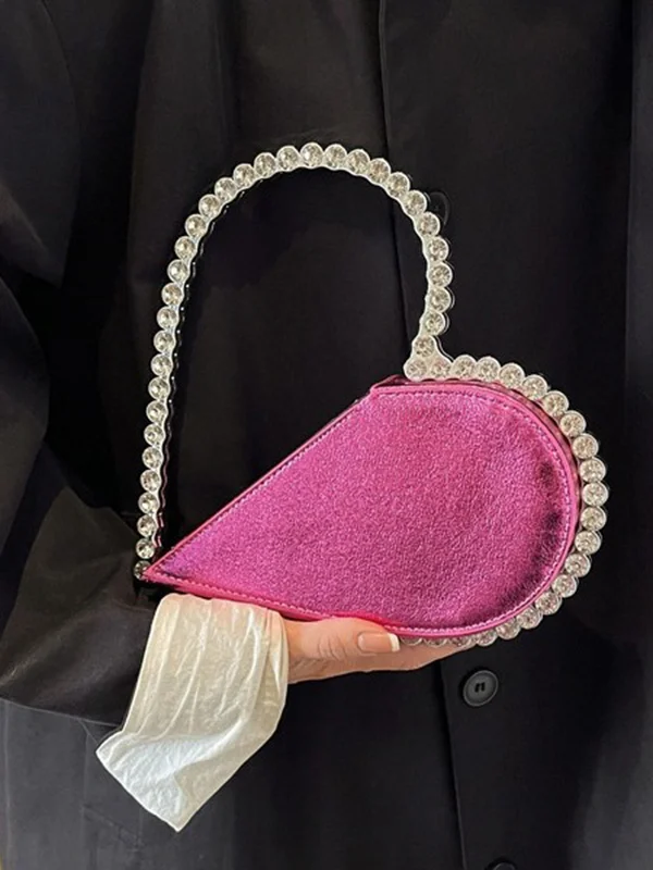 Split-Joint Shiny Heart Shape Handbags Bags Accessories Bags
