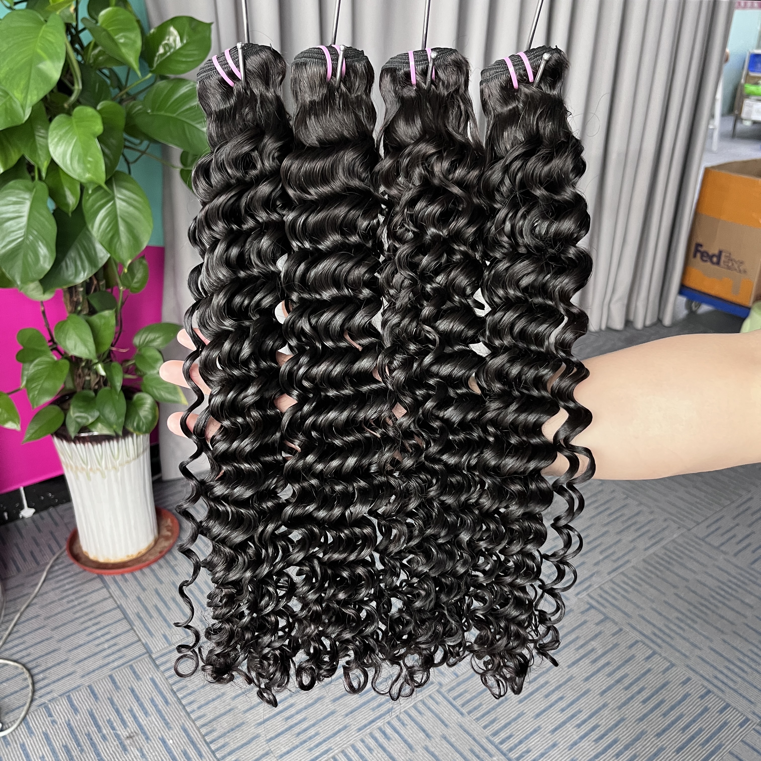 12A Deep Wave Top Virgin Hair Bundle Deals 3 Bundles 100% Human Hair Extensions