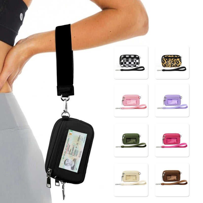 In Stock Hot Lulu Same Transparent PVC Card Bag Wrist Bag Portable Bank Card Change Purse