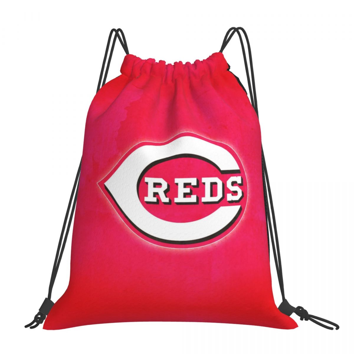 Cincinnati Reds Logo In Bright Red Drawstring Bags for School Gym