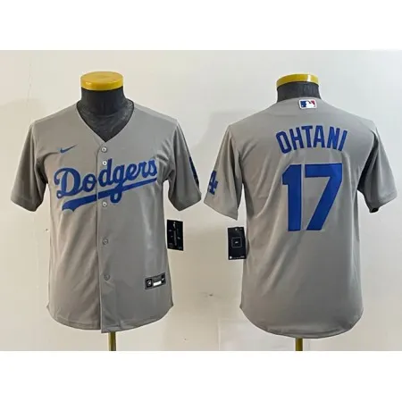 Youth Los Angeles Dodgers #17 Shohei Ohtani Grey Stitched Baseball Jersey RM0L