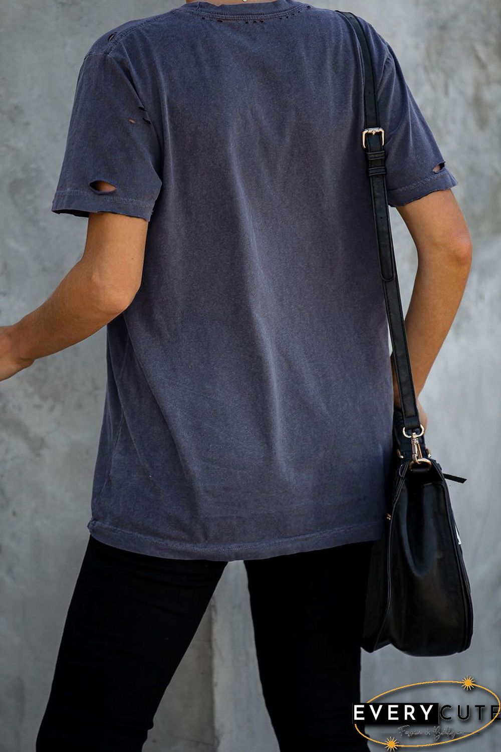 Leopard Lip Distressed Cotton Tee