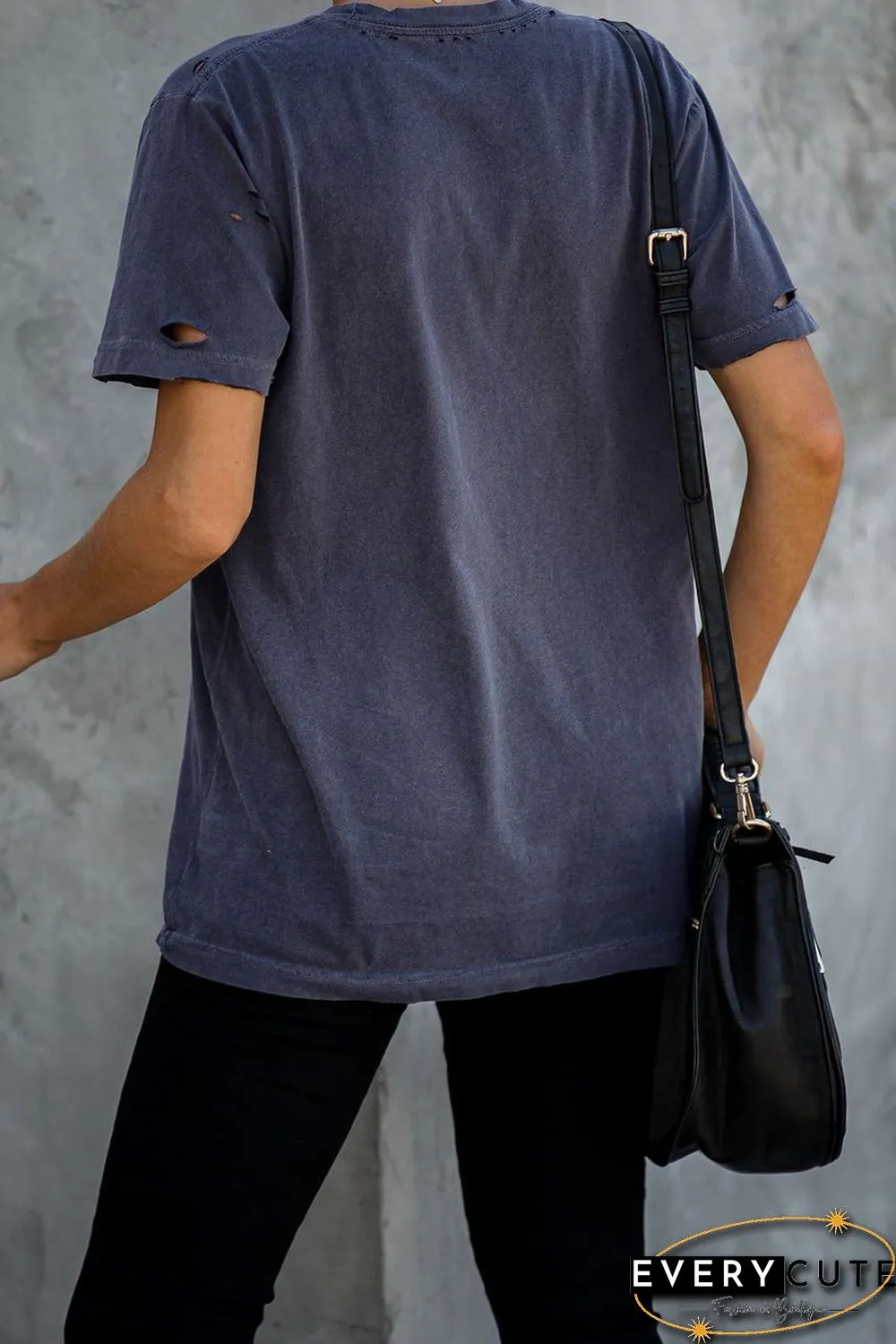 Leopard Lip Distressed Cotton Tee