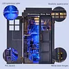 Mysterious Blue Telephone Booth DIY Bookend Model - Handmade Wooden Assembled 3D Bookend