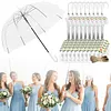 52 Inch Large Clear Bubble Umbrella Bulk with Classic Hook Handle Decorative Clear Wedding Dome Umbrella with Thank You Tags and Rope Guest Souvenirs for Wedding Party Bridal Favors