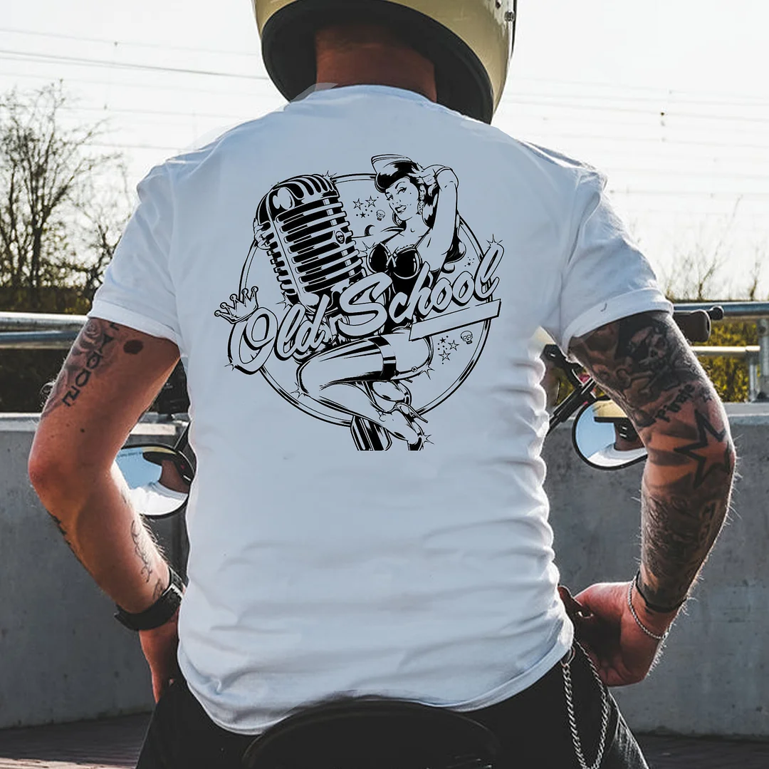 OLD SCHOOL Sexy Lady White Print T-shirt