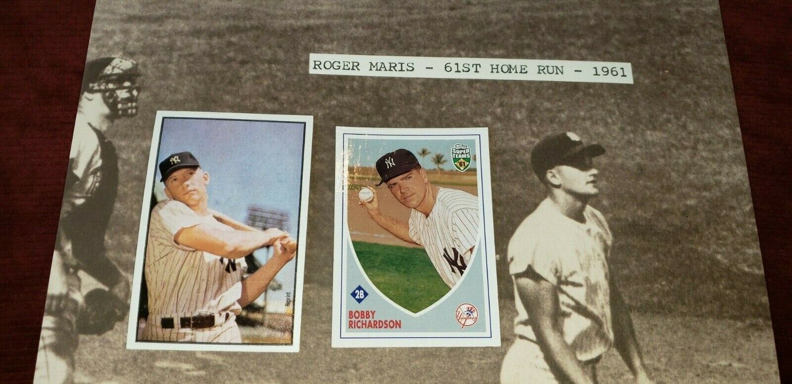 Home Run LOT Roger Maris 11x14 Mickey Mantle 89 Bowman Bobby Richardson 02 Topps