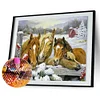 >SALE<Handmade DIY Full Round Drill Diamond Painting 5D Fence Horse Poster Kit