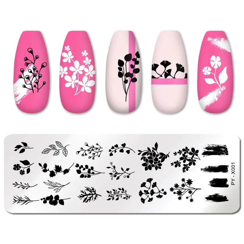 PICT YOU Valentine's Day Nail Stamping Plates Rose Flower Love Pattern Nail Art Plate Overprint Stamp Stencils Design Molds-Nail Inspo