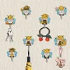 (US Only)8pcs 2D Flat Bee Gnome DIY Diamond Painting Art Hooks No Hole Punching Wall Art