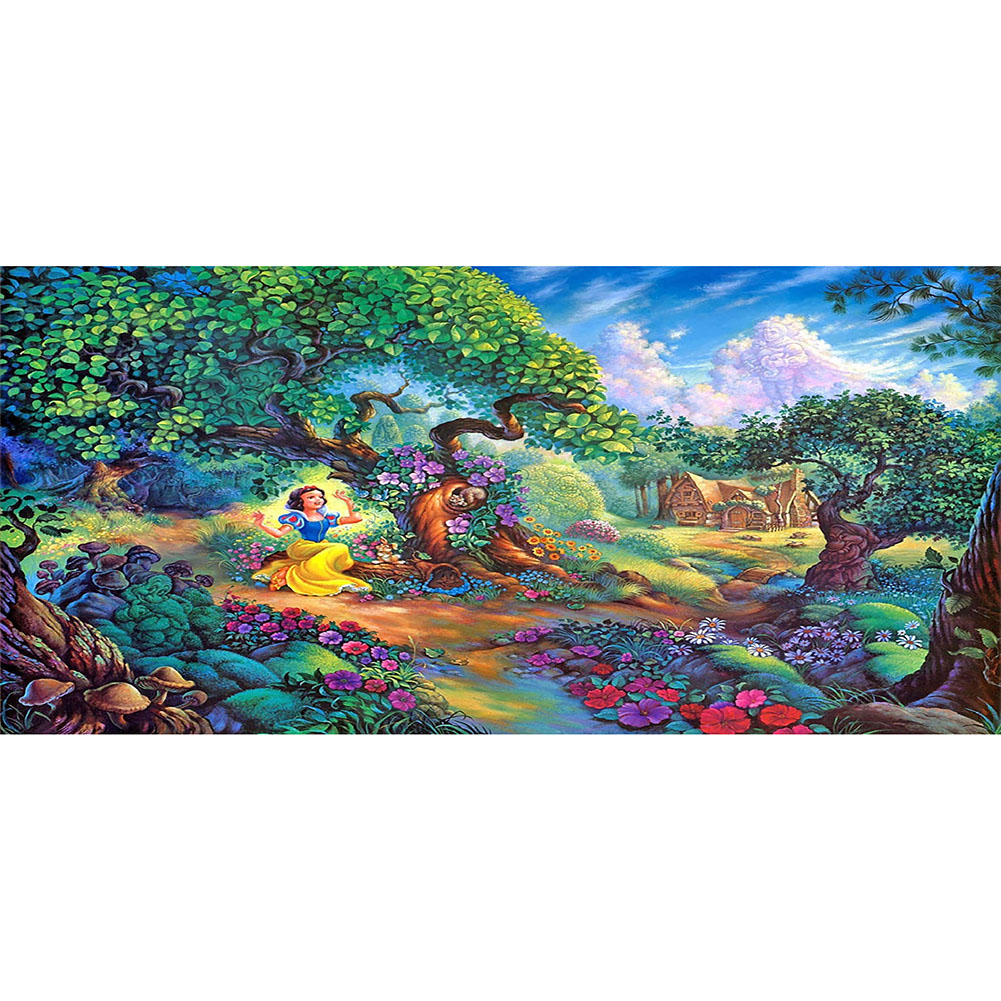 

80*40CM-Round Drill Diamond Painting-Fairy World, 501 Original