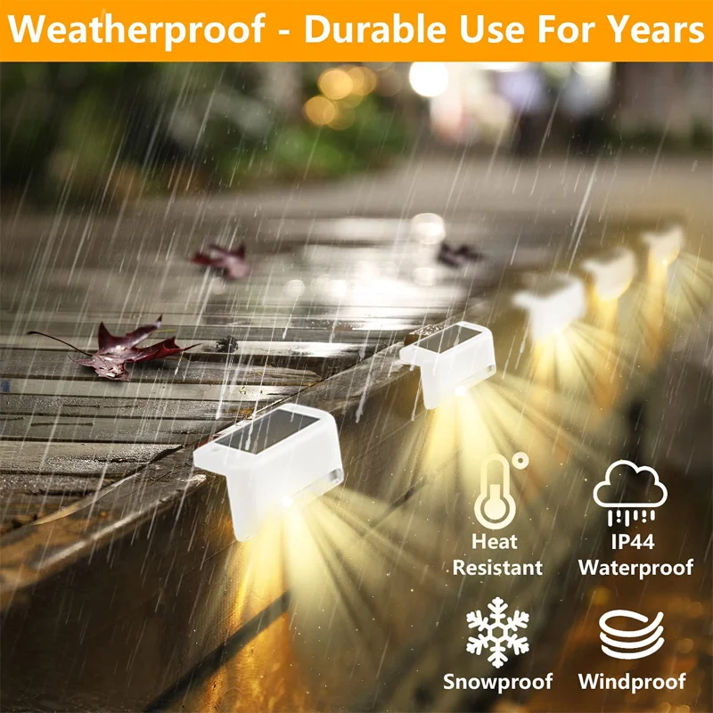 SAKER&reg; Solar Deck Lights Outdoor 4 Pack