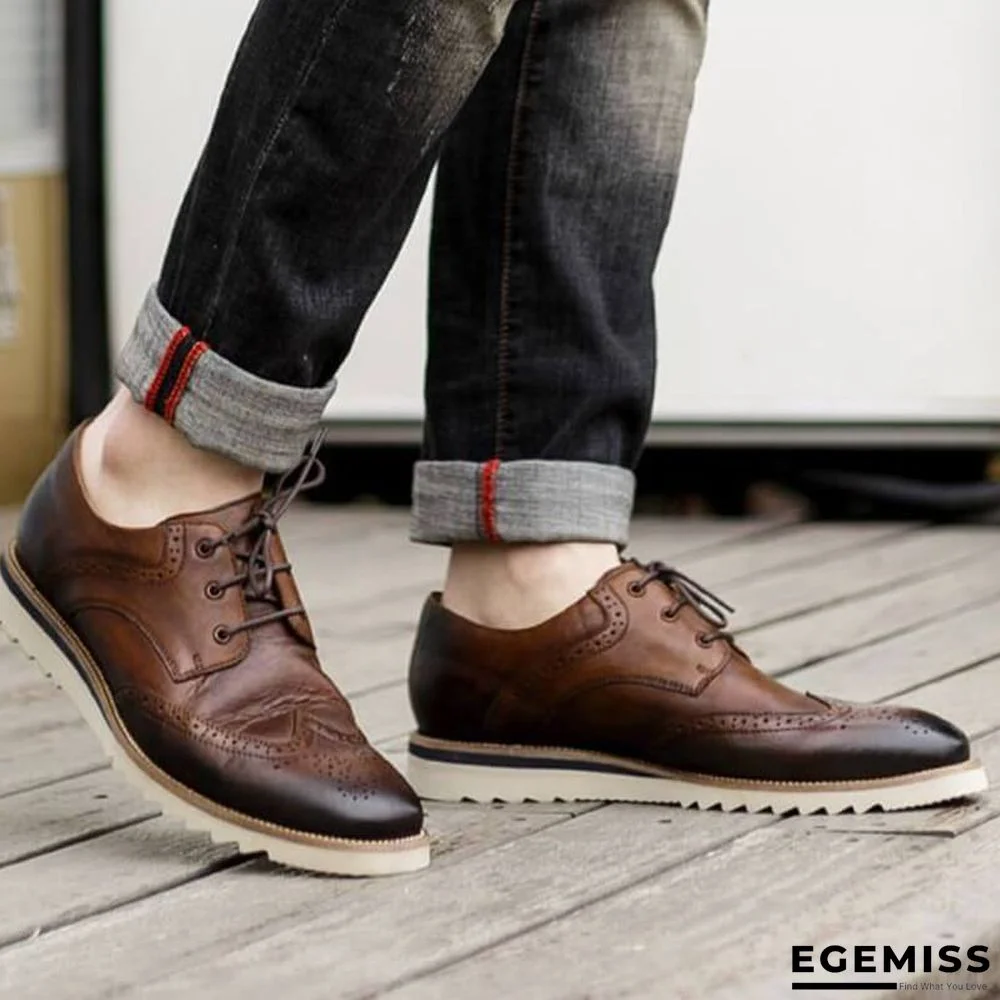 Men's Vintage Casual Brogue Shoes | EGEMISS