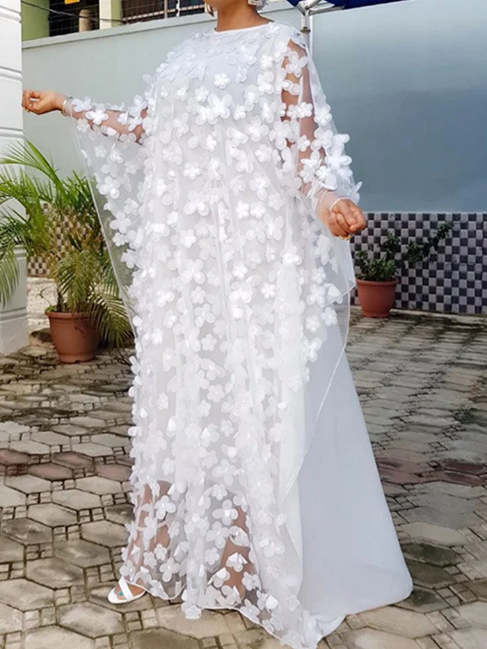 Three-dimensional Embroidered Long Skirt + Stretch Vest Dress