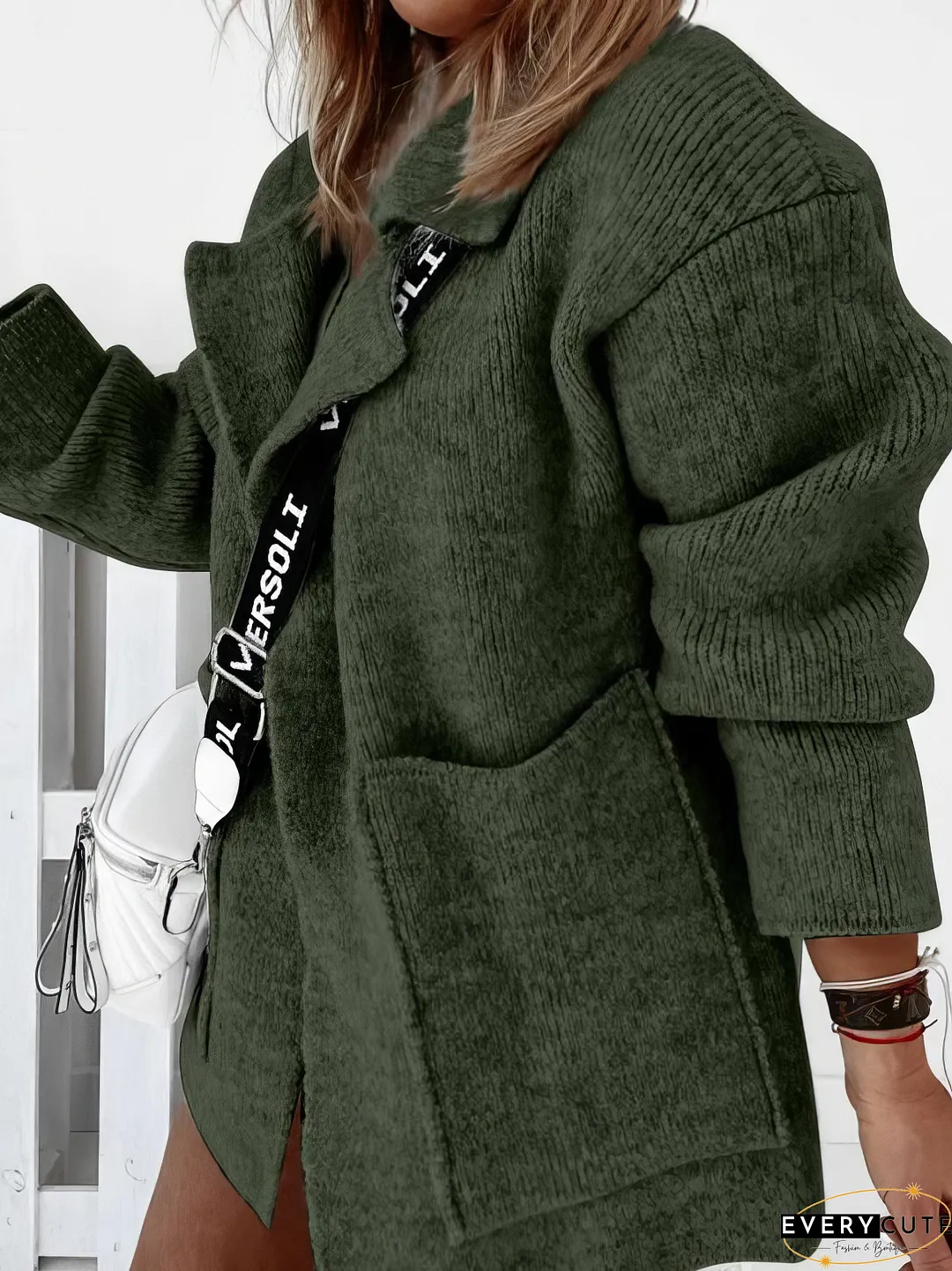 Solid Color Knit Cardigan