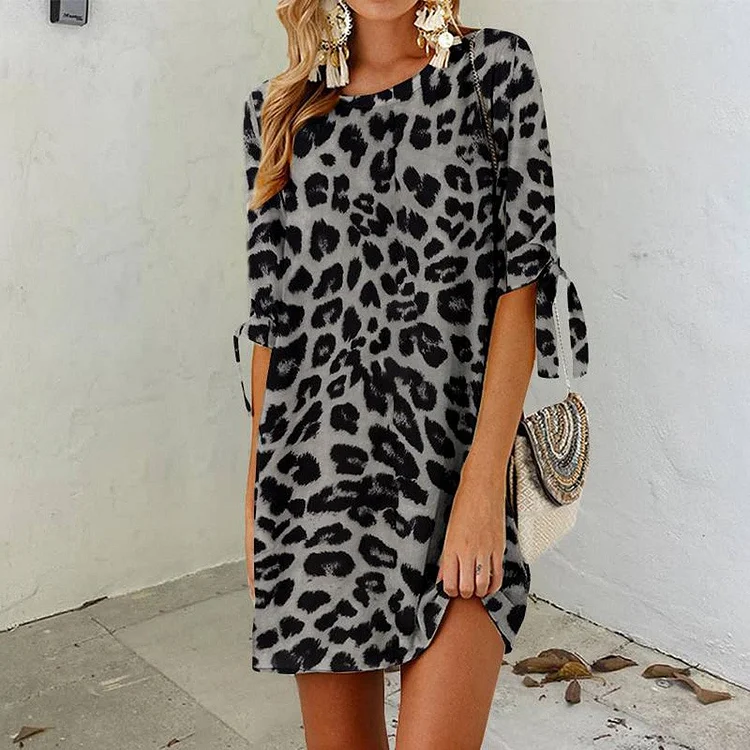Leopard Shift Casual Dress
