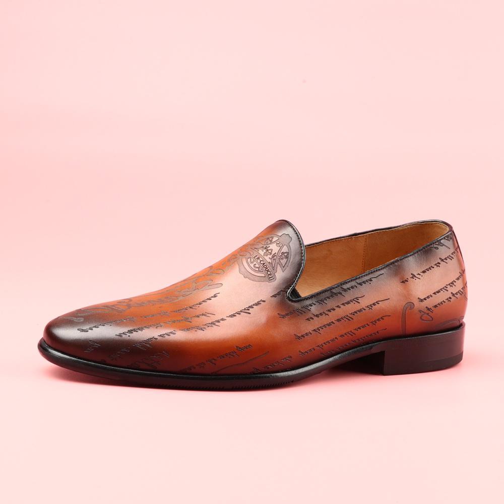 VCSHOES Pointed Toe Brown Leather Retro Vintage Leather Men Shoes Leather Men's Loafers Oxford Shoes Flats Plus Size 48