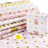 Pink Golden Dots Festive Gift Package Wrapping Paper