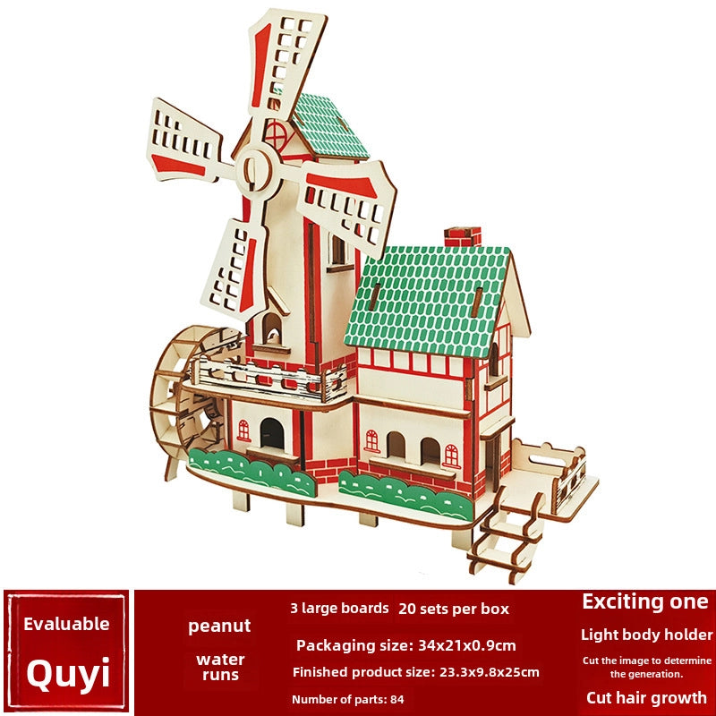 Stall Supply Children’s Wooden 3D Puzzle Adult Puzzle Christmas Building Handmade Educational Model Toy