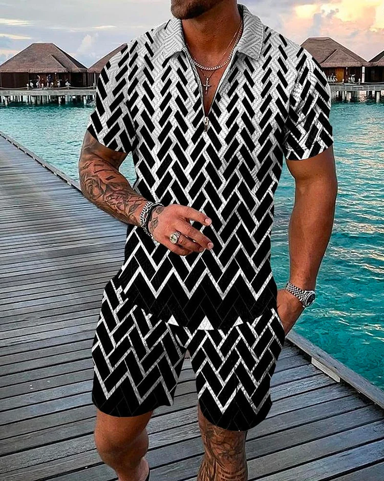 Men's Casual Print Suits-042058